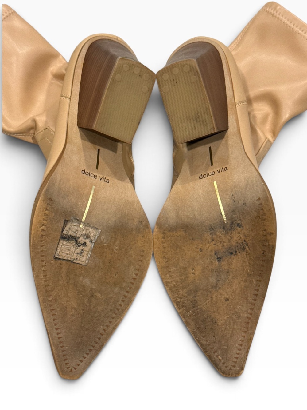 Dolce Vita Tan Leather Pointed Toe Western Ankle Boots Booties Size 7.5 - Picture 7 of 7